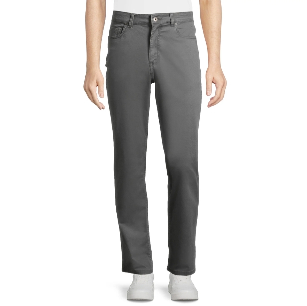 George Men’s Size 29x30 Premium 5 Pocket Garment Washed Pants Grey NWT